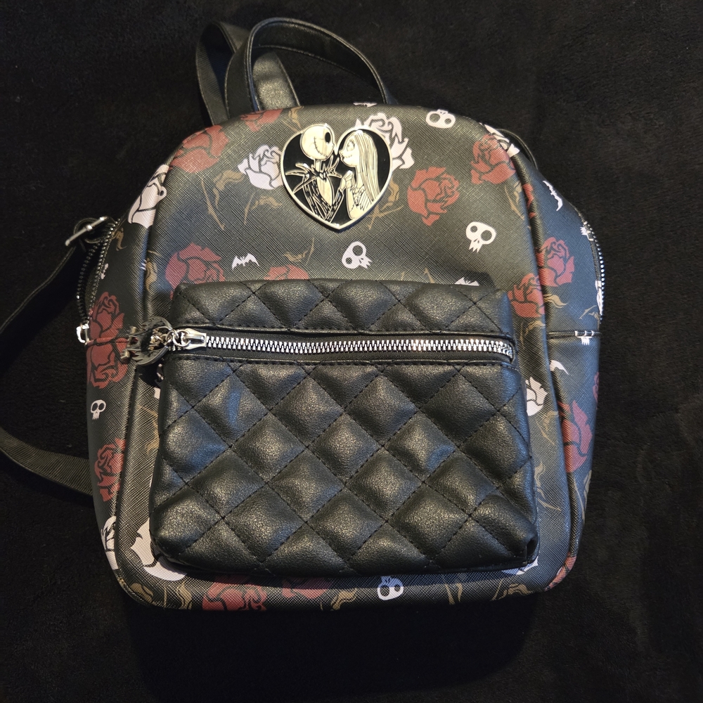 Black and Red Quilted Backpack